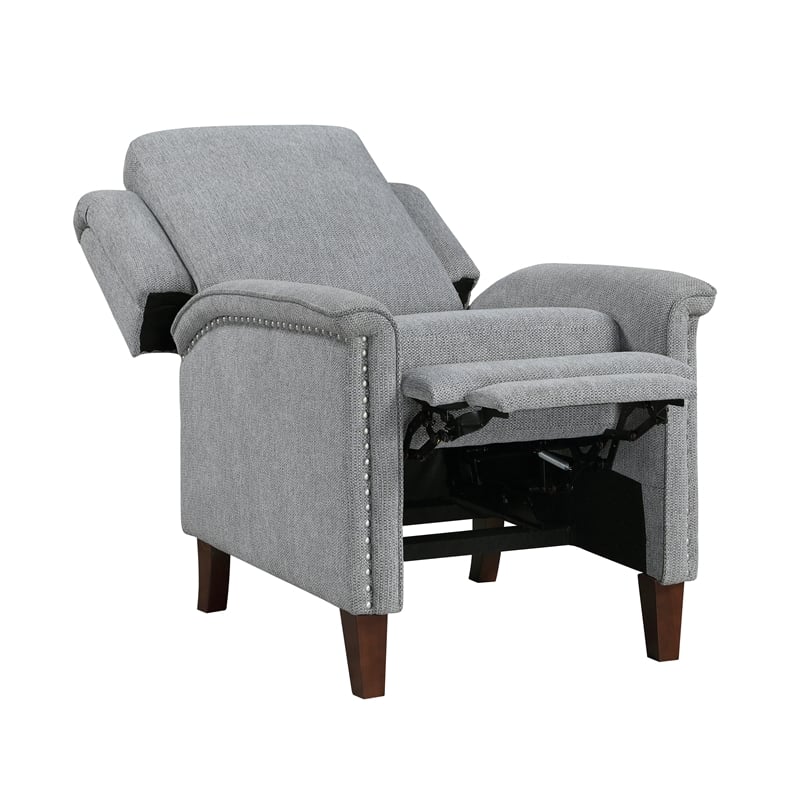 Lexicon Lansing Chenille Push Back Reclining Chair in Gray