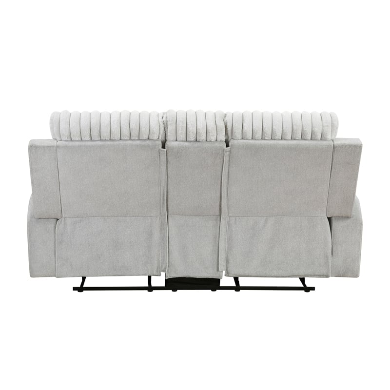 Lexicon Benton Corduroy Double Reclining Love Seat in Light Gray