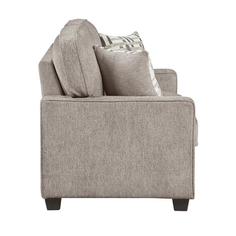 Lexicon Frances Chenille Love Seat in Taupe