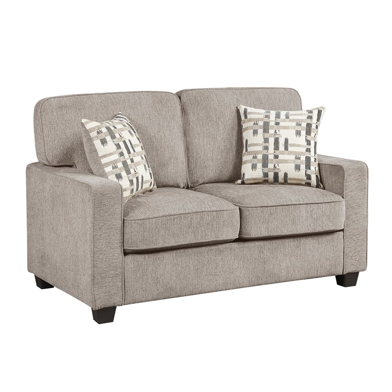 Lexicon Frances Chenille Love Seat in Taupe