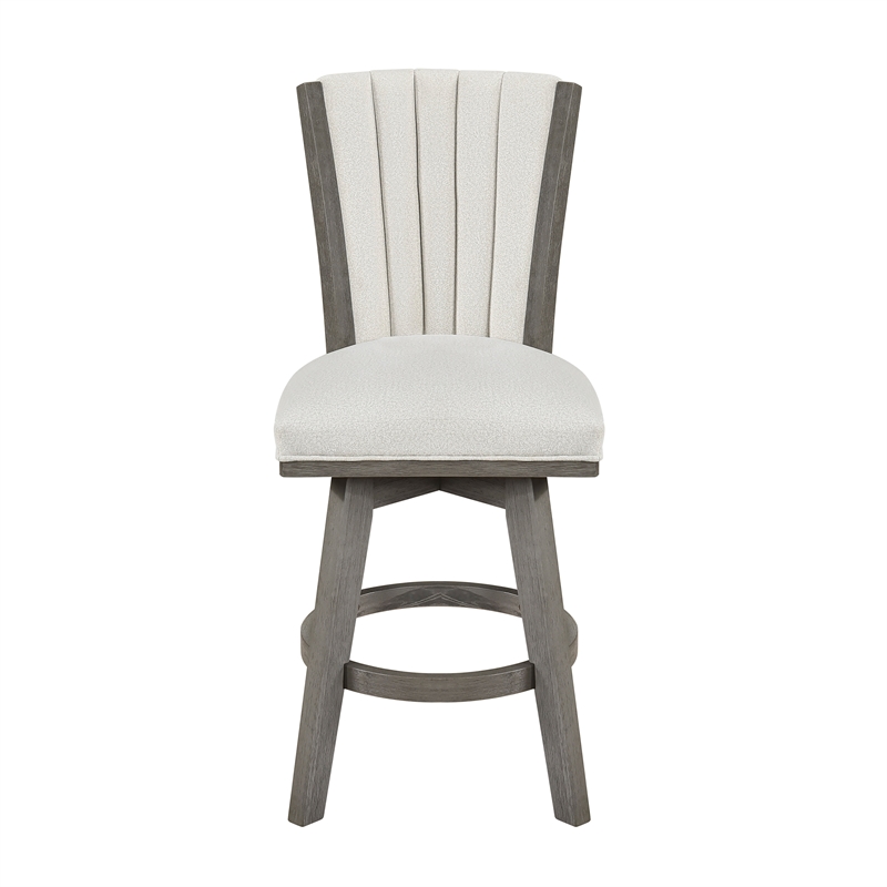 Lexicon Corvallis Velvet Counter Height Swivel Stool in Beige
