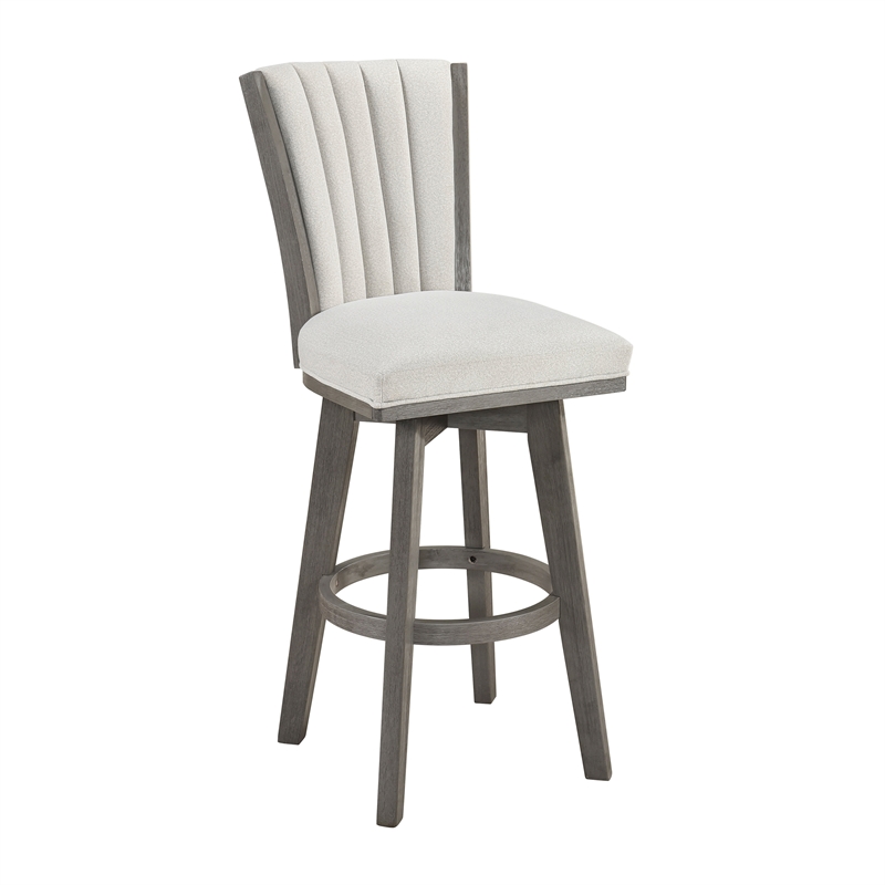 Lexicon Corvallis Velvet Pub Height Swivel Stool in Beige