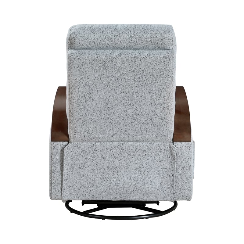 Lexicon Margerie Boucle Swivel Glider Reclining Chair in Gray