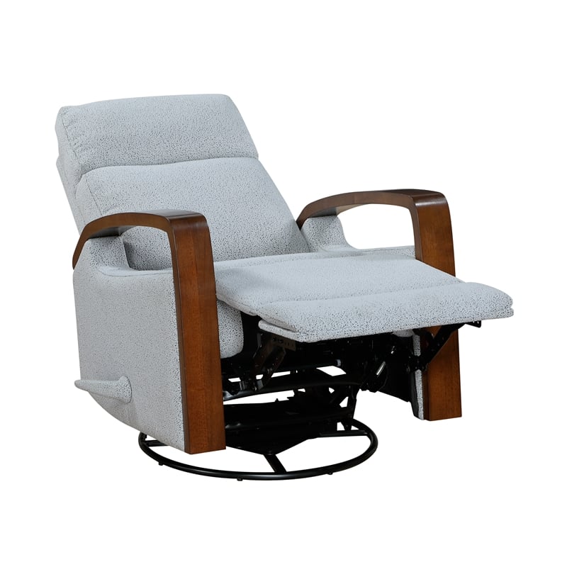 Lexicon Margerie Boucle Swivel Glider Reclining Chair in Gray