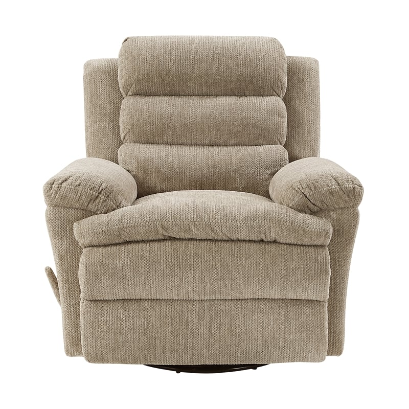 Lexicon Oxford Microfiber Swivel Glider Reclining Chair in Brown
