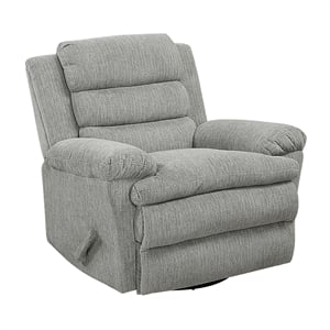 Lexicon Oxford Microfiber Swivel Glider Reclining Chair in Gray