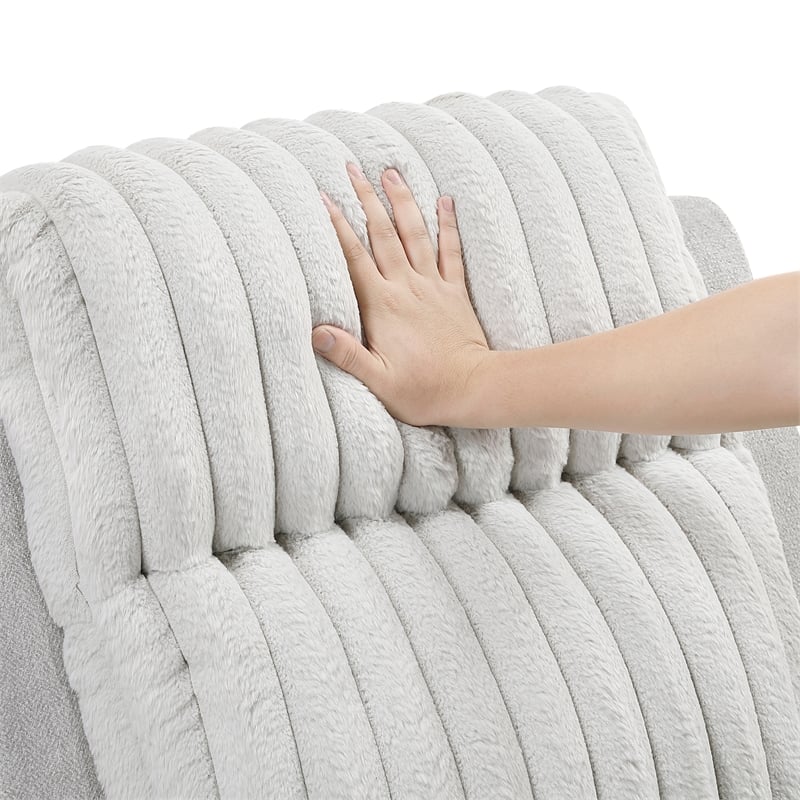 Lexicon Benton Corduroy Reclining Chair in Light Gray