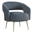 Lexicon Roslyn Velvet Accent Chair in Dark Gray