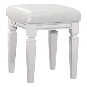 Lexicon Tamsin Asian Hardwood Vanity Stool in White