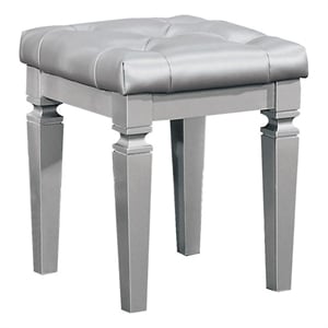 Lexicon Allura Rubberwood Vanity Stool in Silver