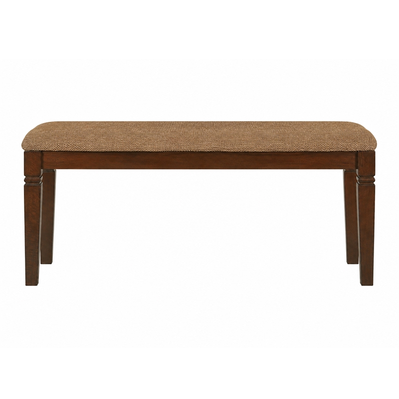 Lexicon Devlin Fabric Dining Bench with Espresso Finish in Brown