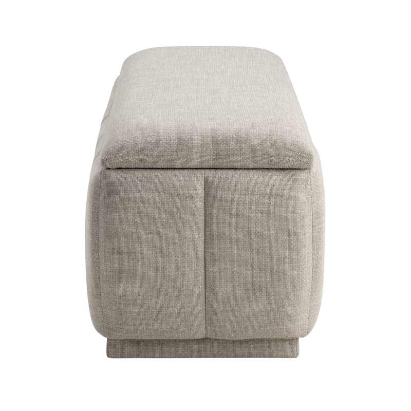 Lexicon Maize Textured Lift Top Storage Bench in Taupe