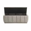 Lexicon Maize Textured Lift Top Storage Bench in Taupe