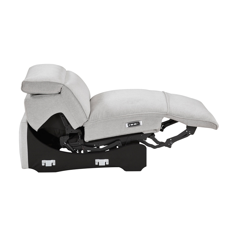Lexicon Phoebe Microfiber (4/5) Power Reclining Armless Chair in Light Gray