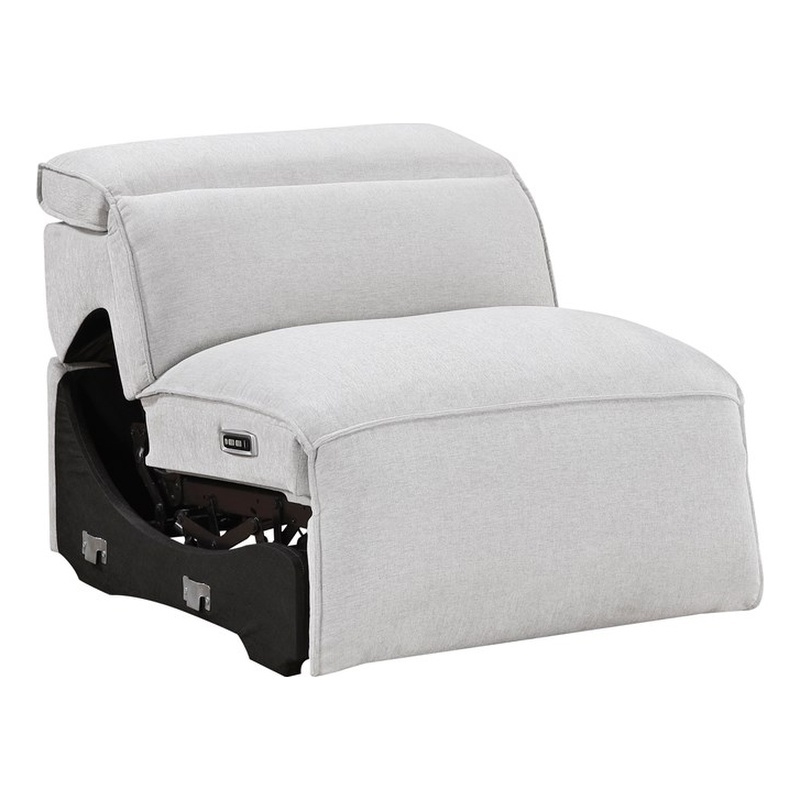 Lexicon Phoebe Microfiber (4/5) Power Reclining Armless Chair in Light Gray