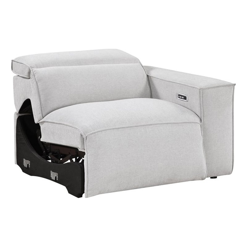 Lexicon Phoebe Microfiber (2/2) Power Right Side Reclining Chair in Light Gray
