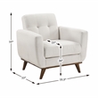 Lexicon Martina Fabric Textured Chair with Tufted Chair Back in Beige