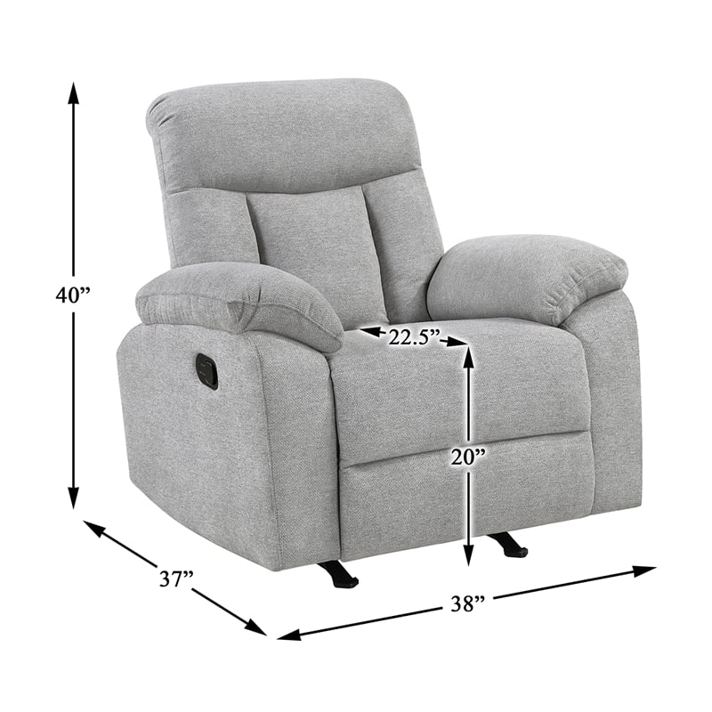 Lexicon Jules Chenille Rocker Reclining Chair in Gray