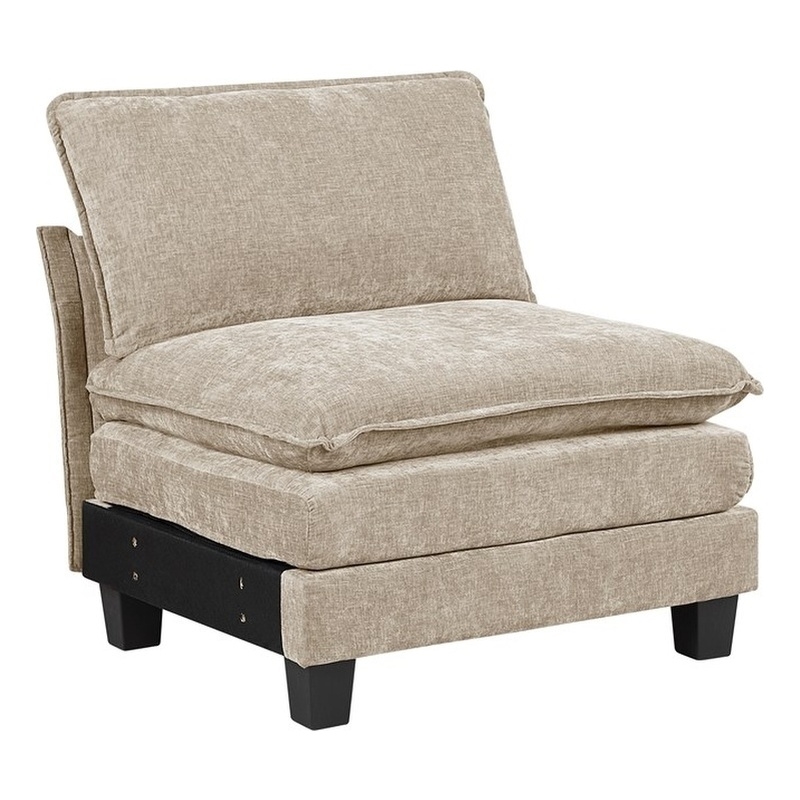 Lexicon Dublin Chenille Armless Chair in Taupe