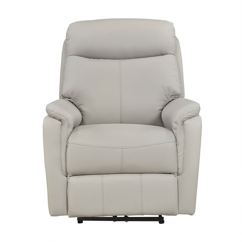 Lexicon Leif Leather Power Reclining Chair in Light Gray