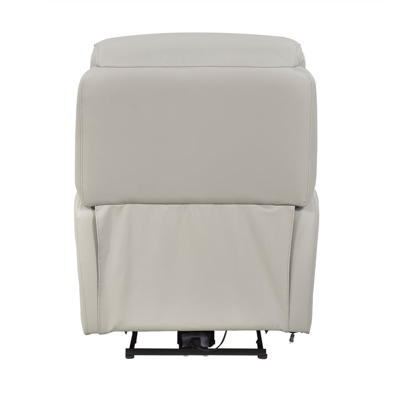 Lexicon Leif Leather Power Reclining Chair in Light Gray