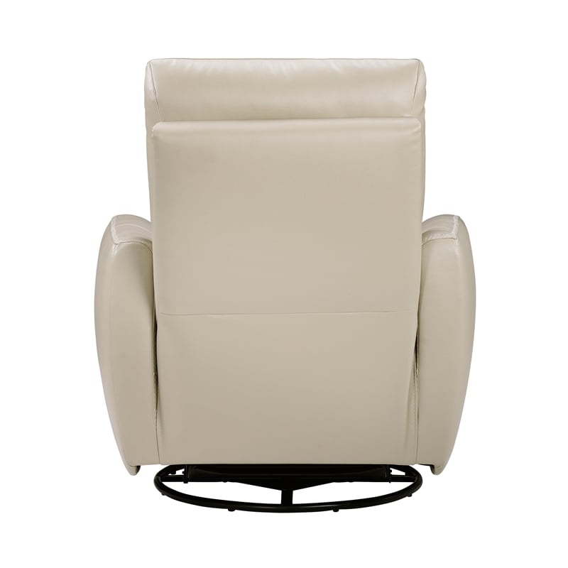 Lexicon Cassian Leather Swivel Glider Reclining Chair in Taupe