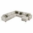 Lexicon Isla Microfiber 5-Piece Sectional with Reversible Chaise in Sage Sand