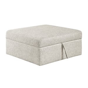 Lexicon Isla Microfiber Storage Ottoman with Casters in Beige