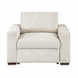 Lexicon Isla Microfiber Chair with Espresso Finish Solid wood Feet in Beige