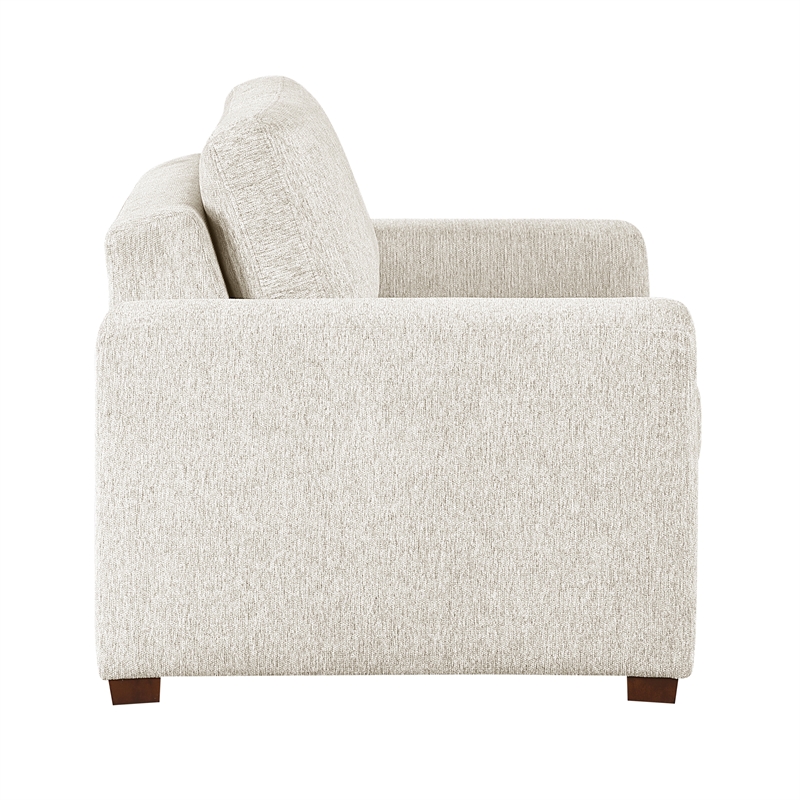 Lexicon Isla Microfiber Chair with Espresso Finish Solid wood Feet in Beige