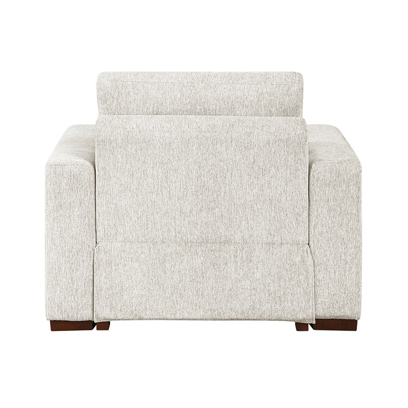 Lexicon Isla Microfiber Chair with Espresso Finish Solid wood Feet in Beige