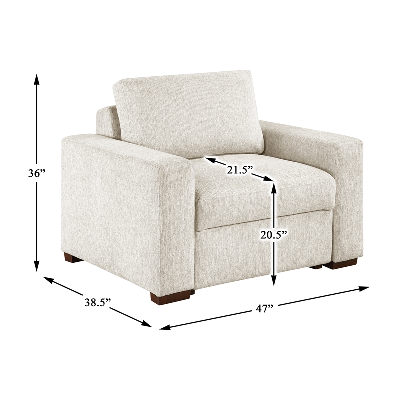 Lexicon Isla Microfiber Chair with Espresso Finish Solid wood Feet in Beige