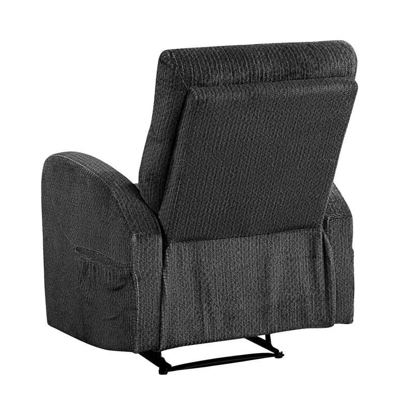Lexicon Allen Microfiber Reclining Chair in Dark Gray