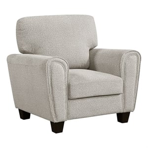 Lexicon Lemond Chenille Chair with Black Faux Wood finish Exposed feet in Gray