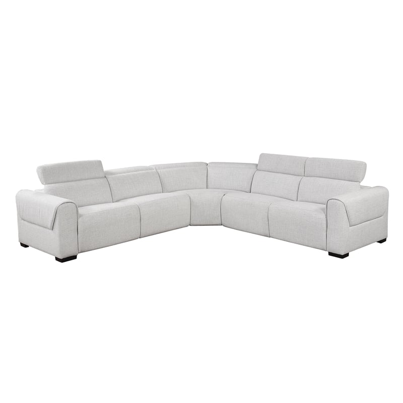 Lexicon McPherson Chenille 5-Piece Modular Power Reclining Sectional in Cloud