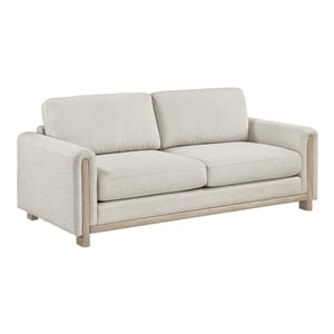 Lexicon Echo Textured Sofa with Natural Finish Solid Wood Legs in Beige
