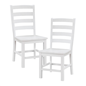 Lexicon Redmond Solid Wood Dining Side Chair-Set of 2 in White