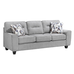 Lexicon Bennett Chenille Sofa with Decorative Pillows in Gray