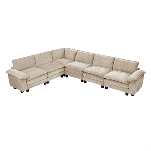 Lexicon Dublin Chenille 6-Piece Modular Sectional in Taupe