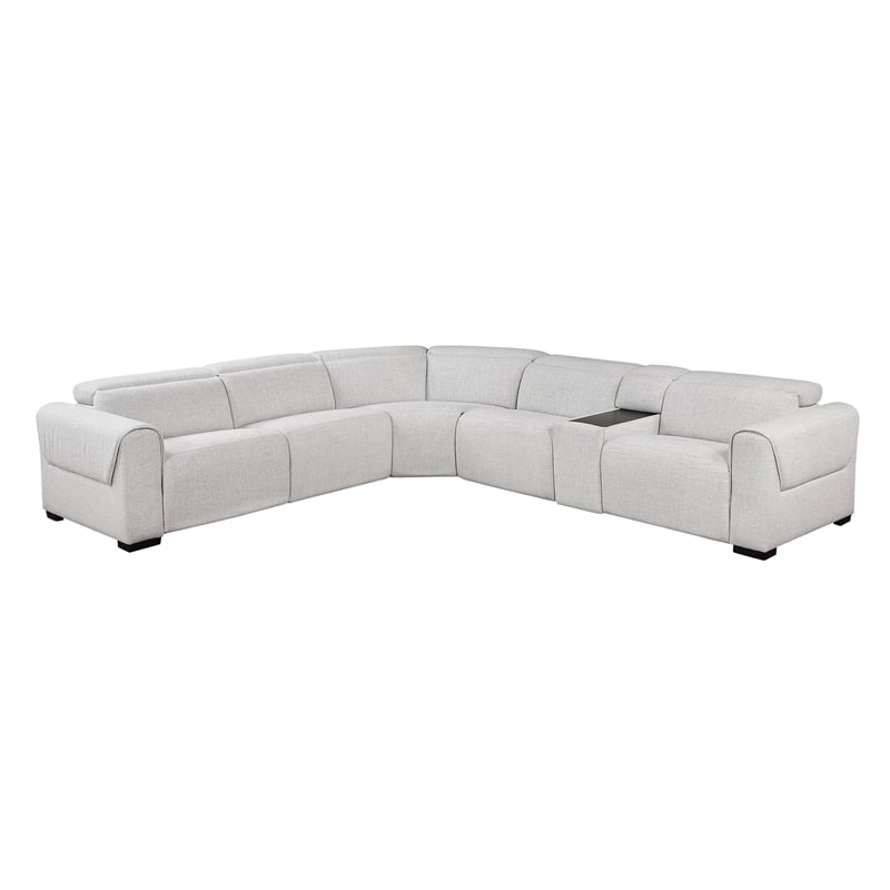 Lexicon McPherson Chenille 6-Piece Modular Power Reclining Sectional in Cloud
