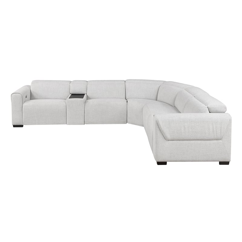 Lexicon McPherson Chenille 6-Piece Modular Power Reclining Sectional in Cloud