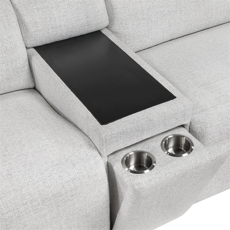Lexicon McPherson Chenille 7-Piece Modular Power Reclining Sectional in Cloud