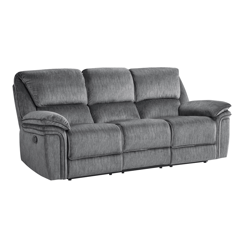 Lexicon Muirfield Microfiber 3pc Set-Sofa & Loveseat & Chair in Gray