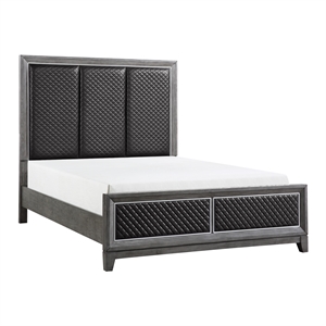 Lexicon West End Poplar Queen Bed in Wire-Brushed Gray