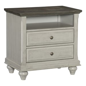 Lexicon Mossbrook Pine Nightstand in 2-Tone Finish-Dark Brown and Light Gray