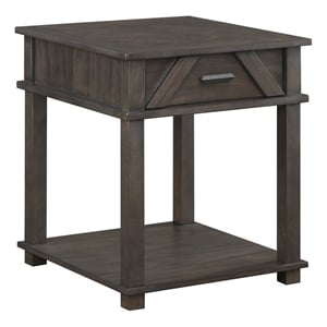 Lexicon Lakeside Rubberwood End Table in Brown
