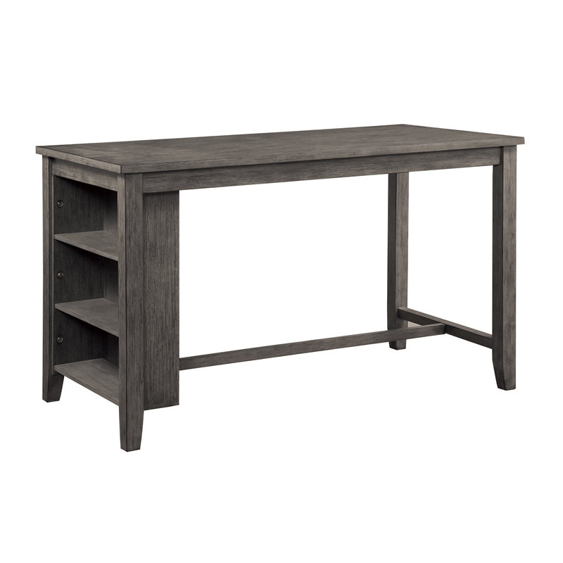 Lexicon Timbre Asian Hardwood 5pcs Cntr Height Dining Set in Wire-Brushed Gray