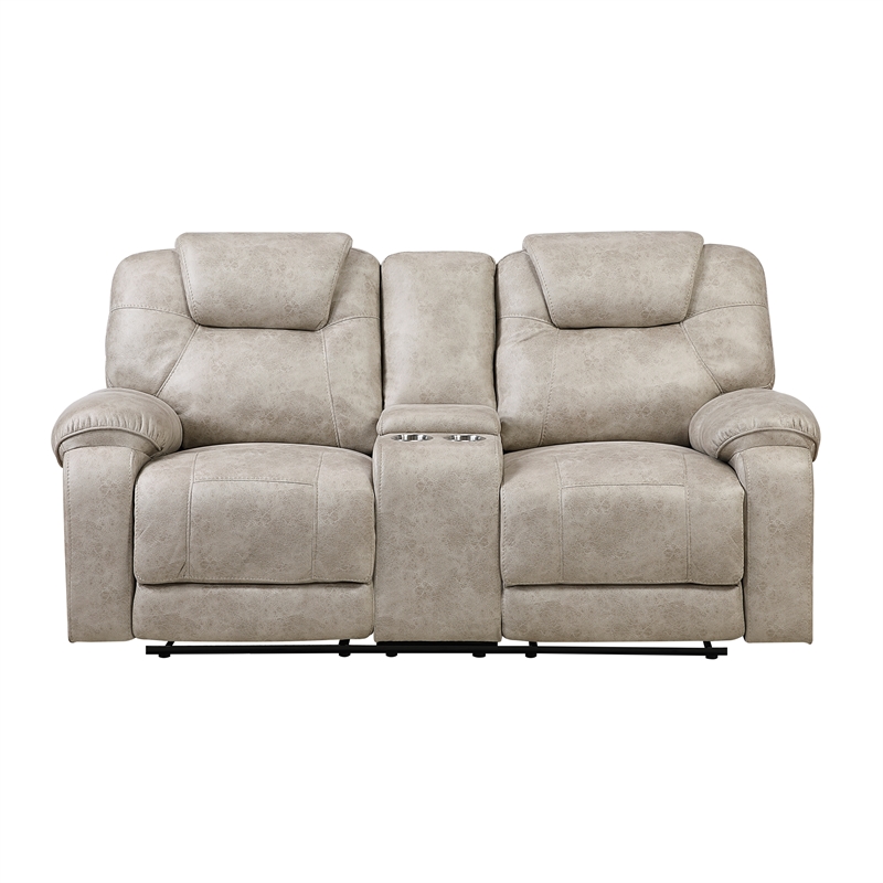 Lexicon Gainesville Microfiber 3pc Set-Sofa & Loveseat & Chair in Pewter