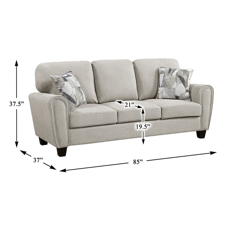 Lexicon Lemond Chenille 3pc Set-Sofa & Loveseat & Chair in Gray