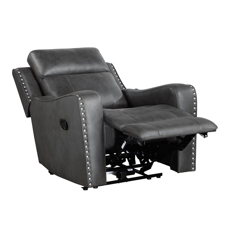 Lexicon Kellen Microfiber 3pc Set-Sofa & Loveseat & Chair in Smoky Gray